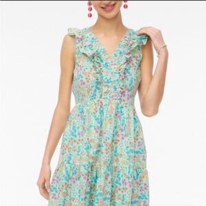 J. Crew Multicolor Floral Midi Dress